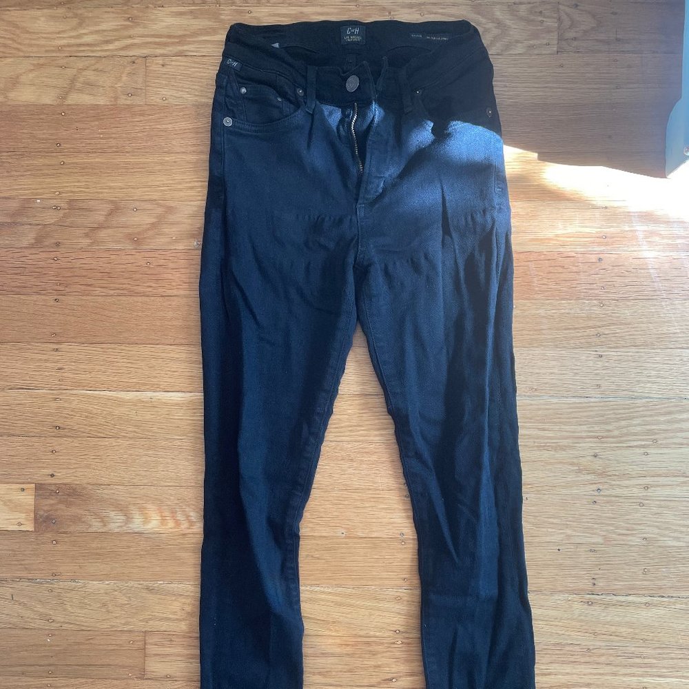 citizens of humanity black skinny jeans high waist 24 cropped